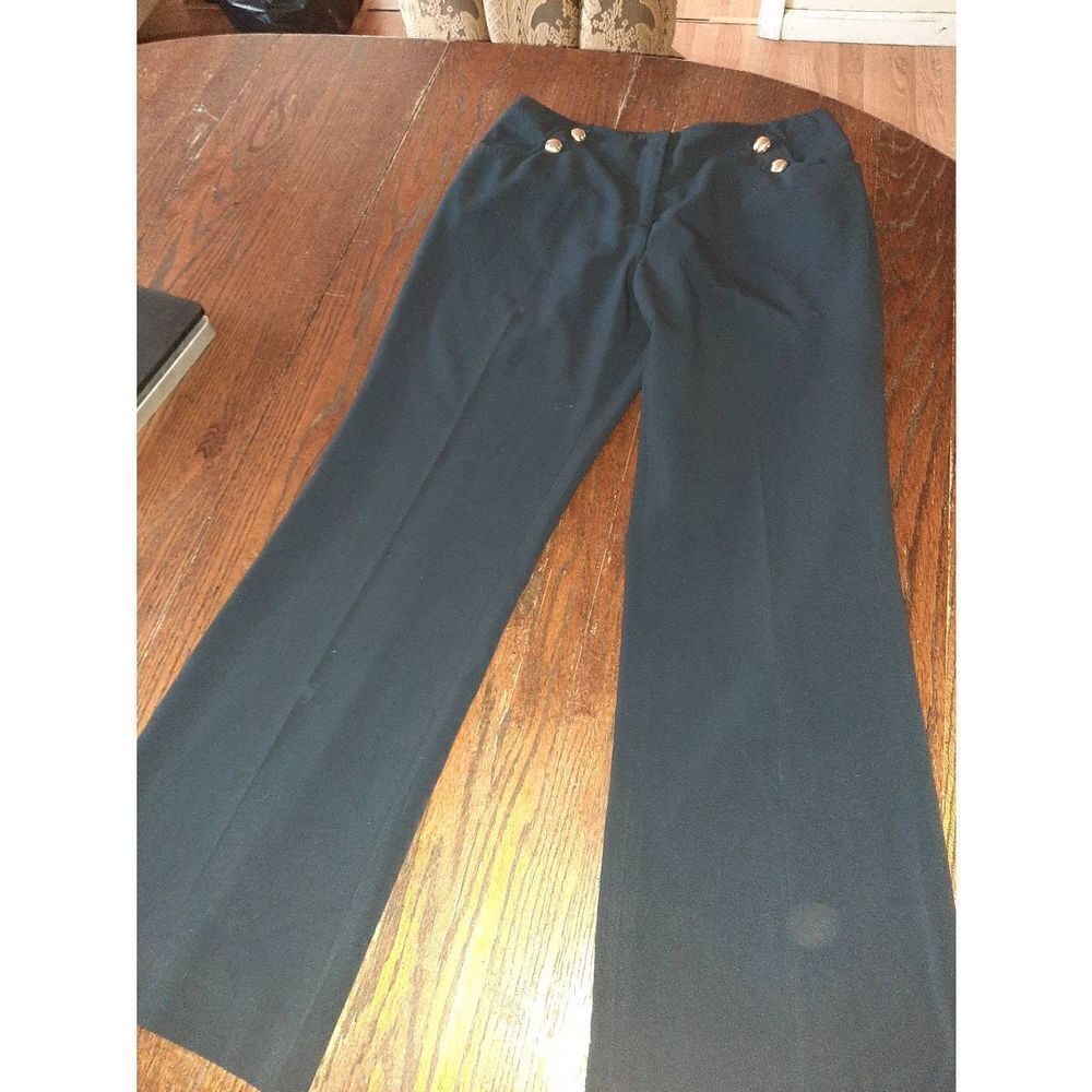 Size 10 Vesti Navy Blue Casual Dress Pants Button Detail with Pockets
